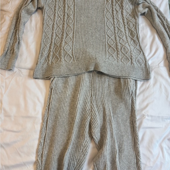 Express Gray Cable Knit Sweater Set - Picture 1 of 3